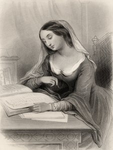Heloise (1101-60) ilustracja z „World Noted Women” Mary Cowden Clarke, 1858 autorstwa Pierre Gustave Eugene Staal