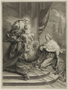 Portret Ludwika de la Vergne de Tressan, hrabiego Lyonu, arcybiskupa Rouen autorstwa Pierre Imbert Drevet