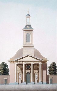 Kościół św. Willebrorda w Hadze, z „Wybór najwybitniejszych zabytków, budynków i domów Królestwa Niderlandów” Pierre