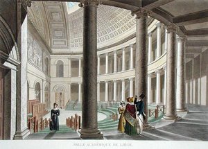 Wnętrze Akademii w Liege, z „Wybór najwybitniejszych zabytków, budynków i domów Królestwa Niderlandów” Pierre