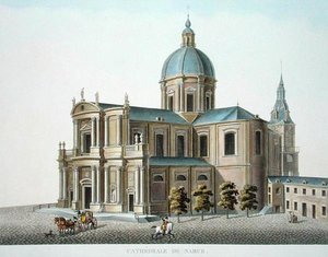 Katedra w Namur, z „Wybór najwybitniejszych zabytków, budynków i domów Królestwa Niderlandów” Pierre