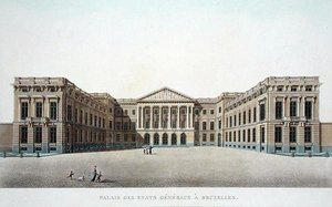 Palace of the Estates General, Bruksela, z „Wybór najwybitniejszych zabytków, budynków i domów Królestwa Niderlandów” Pierre