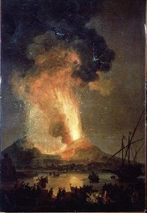 Erupcja Wezuwiusza. Obraz Pierre-Jacques (Pierre Jacques) Volaire (Rycerz Volaire) (1729-1802) Olej na płótnie, 242 x 163 cm