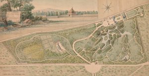 Plan Ogrodu Château de Bagatelle, 1817. autorstwa Pierre Lapie