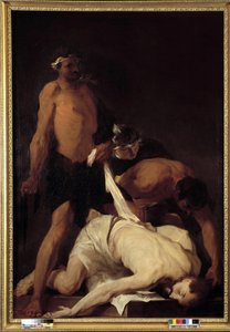 Chrystus zemdlał po chłoście (olej na płótnie) autorstwa Pierre Louis Cretey or Cretet