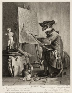 Malarz małp autorstwa Pierre Louis de Surugue