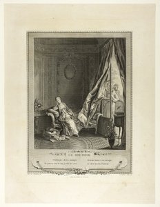 Buduar, z Monument du Costume Physique et Moral de la fin du Dix-huitième siècle autorstwa Pierre Maleuvre
