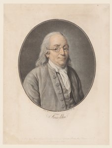 Portret Benjamina Franklina Franklin (tytuł na obiekcie) Kolekcja wielkich ludzi (tytuł serii) autorstwa Pierre Michel Alix