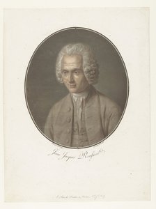 Portret Jean-Jacquesa Rousseau Jean-Jacques Rousseau (tytuł na obiekcie) Kolekcja wielkich ludzi (tytuł serii) autorstwa Pierre Michel Alix