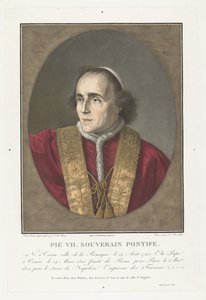 Portret van Pausa Piusa VII Pius VII. suwerenny papież (tytuł na przedmiocie) autorstwa Pierre Michel Alix