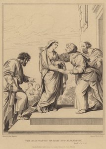 Pozdrowienie Maryi i Elżbiety, Łukasz autorstwa Pierre Mignard