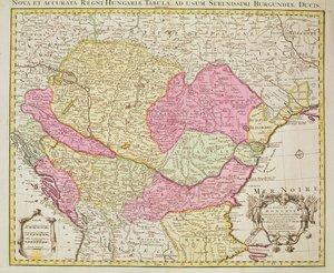 Mapa Królestwa Węgier, 1742 (rycina ręcznie kolorowana)