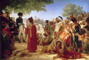 Napoleon Bonaparte przebaczający buntownikom w Kairze, 23 października 1798 r. autorstwa Pierre Narcisse Guerin