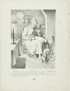 Szkic Jeana-Jacquesa Rousseau (recto); scena leśna (verso) autorstwa Pierre Nolasque Bergeret