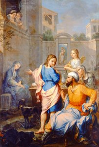Tobiasz prosi Raguela o córkę Sary, za rękę w małżeństwie, 1733