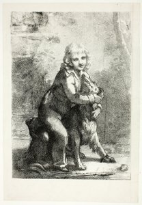 Dziecko z psem autorstwa Pierre Paul Prud