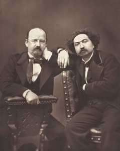 Émile Erckmann pisarz francuski, 1822-1899 i Alexandre Chatrian, pisarz francuski, 1826-1890, ok. godz. 1876 autorstwa Pierre Petit