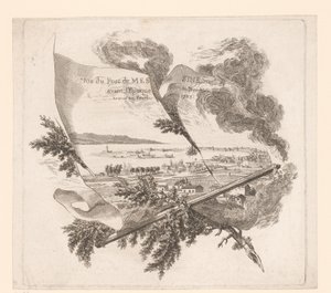 Zicht op de haven van Messina Widok portu w Mesynie narysowany przed trzęsieniem ziemi w lutym 1783 r. (tytuł na obiekcie) autorstwa Pierre Philippe Choffard (attributed to)