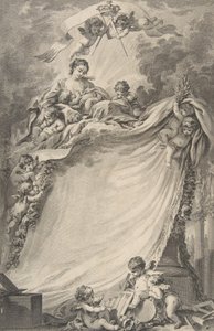 Dyplom masonów z Bordeaux, według François Bouchera, 1766. autorstwa Pierre Philippe Choffard