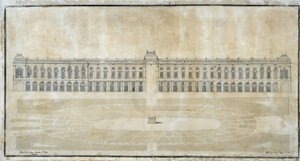 Architektura: „Projekt Place Royale dla Marsylii, elewacja wewnętrzna” 1686 (rysunek) autorstwa Pierre Puget