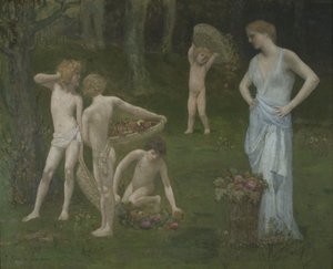 Dzieci w sadzie, ok. godz. 1886-1888 autorstwa Pierre Puvis de Chavannes
