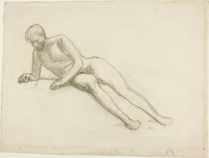 Leżący akt męski autorstwa Pierre Puvis de Chavannes