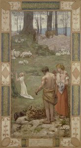 Święta Genevieve jako dziecko na modlitwie autorstwa Pierre Puvis de Chavannes