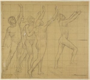 Studium do półkolistej auli Sorbony (Literatura, nauki i sztuki) autorstwa Pierre Puvis de Chavannes
