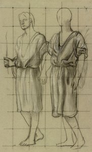 Studium dwóch stojących postaci autorstwa Pierre Puvis de Chavannes