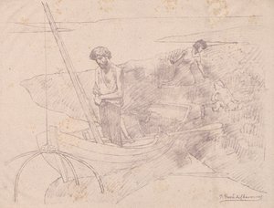 Biedny rybak. autorstwa Pierre Puvis de Chavannes