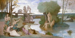 Rzeka, ok. 1864 (olej na papierze, układany na płótnie) autorstwa Pierre Puvis de Chavannes
