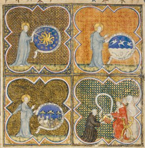 Strona z „Właściwości rzeczy” Bartłomieja Anglika we francuskim tłumaczeniu Jeana Corbechona, c.1390