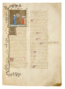 Strona z „Właściwości rzeczy” Bartłomieja Anglika we francuskim tłumaczeniu Jeana Corbechona, c.1390