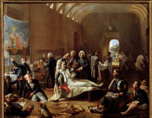 Karetka pogotowia na francuskiej wsi w 1814 r. Obraz Pierre