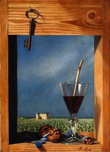 Kieliszek wina przed zamkiem; Verre de vin devant un chateau