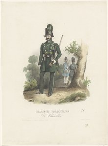 Belgijski łowca ochotników, 1831 Chasseur Volontaire De Chasteller (tytuł na obiekcie) autorstwa Pierre Simonau