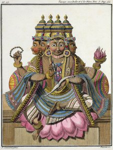 Brahma, hinduski bóg stworzenia, z „Voyage aux Indes et a la Chine” Pierre