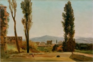 W ogrodach Farnese: Trzy topole i Monte autorstwa Pierre de Valenciennes
