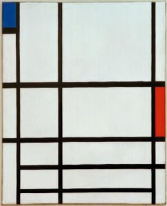 Kompozycja w kolorze czerwonym, niebieskim i białym: II autorstwa Piet Mondrian