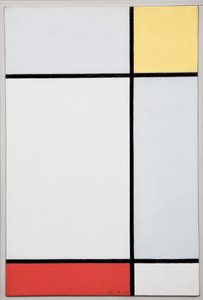 Kompozycja z żółtym i czerwonym autorstwa Piet Mondrian