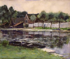 Żony rolnika z praniem na granicy rzeki autorstwa Piet Mondrian