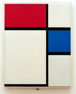 Nr kompozycji II; Kompozycja z niebieskim i czerwonym autorstwa Piet Mondrian