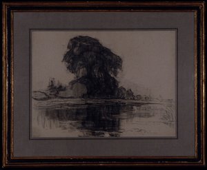Gospodarstwo Landzicht: Studium kompozycyjne, ok. 1905 (węgiel na niebiesko-szarym papierze) autorstwa Piet Mondrian