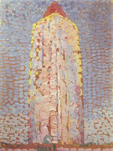 Latarnia morska w Westkapelle w Orange autorstwa Piet Mondrian