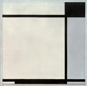 Tableau No.II, z czarnym i szarym autorstwa Piet Mondrian