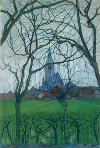Wiejski Kościół autorstwa Piet Mondrian