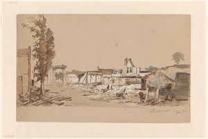 Ruiny Bodegraven po pożarze z 31 maja 1870 r. autorstwa Piet Schipperus