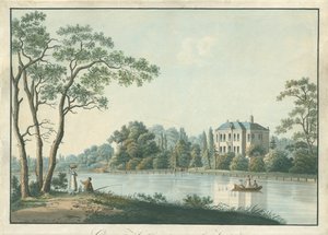 Widok domu na Holandię z kopułą herbaty na Vecht w Nieuwersluis Over-Holland aan de Vecht (tytuł na obiekcie)