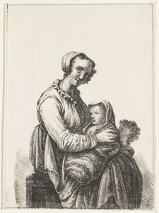 Mama z dzieckiem i maluchem autorstwa Pieter Bartholomeusz. Barbiers