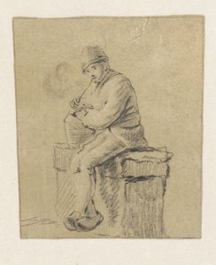 siedzący wieśniak autorstwa Pieter Bartholomeusz. Barbiers